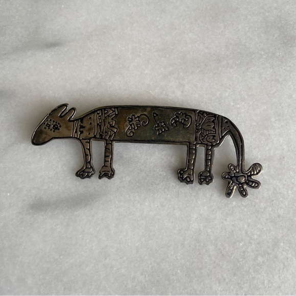 VINTAGE • Armadillo Brooch Southwestern Western Native American Folk Style Pin - Picture 6 of 6